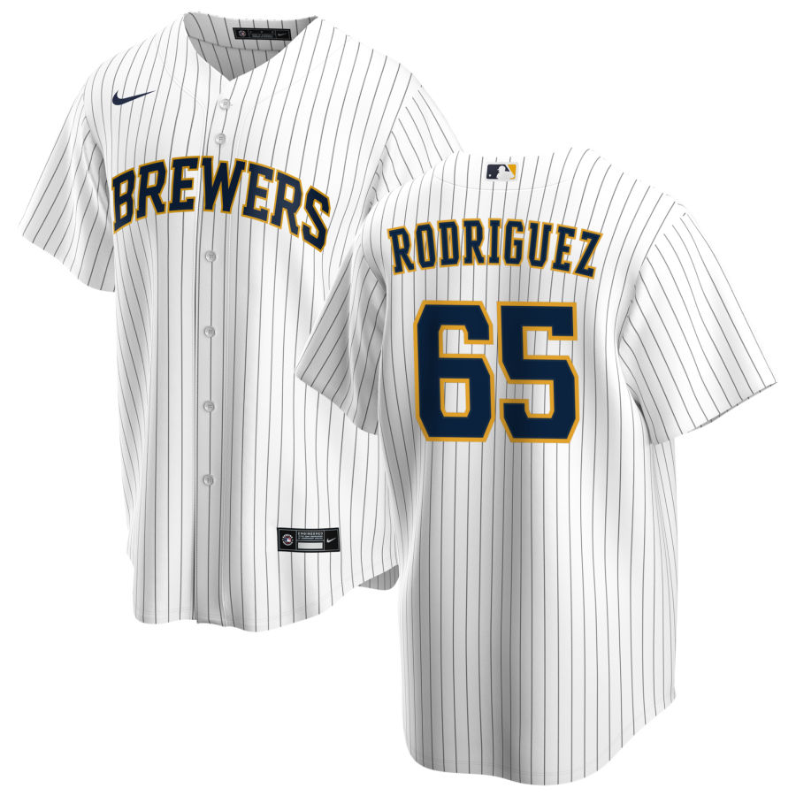 Nike Men #65 Ronny Rodriguez Milwaukee Brewers Baseball Jerseys Sale-White